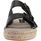 Sandálias femininas Steve Madden de couro Lapis com bico aberto, casuais, alpargatas, pretas, tamanho 8