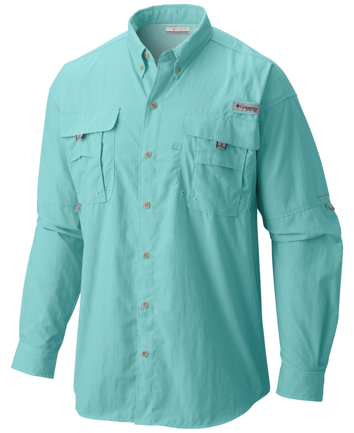 Camisa Columbia Bahama II de manga comprida masculina, azul, tamanho extragrande