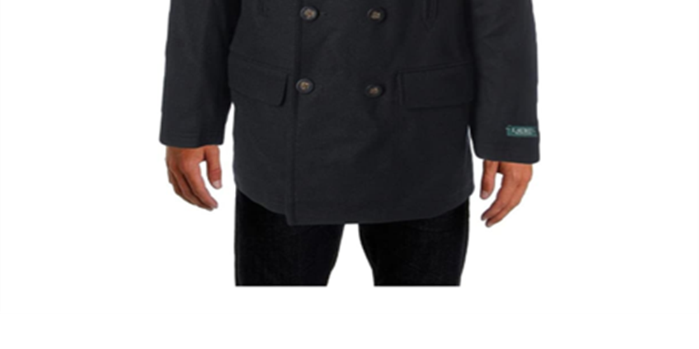 Casaco Ralph Lauren Masculino de Lã Mescla Trespassado, Preto, Tamanho 36