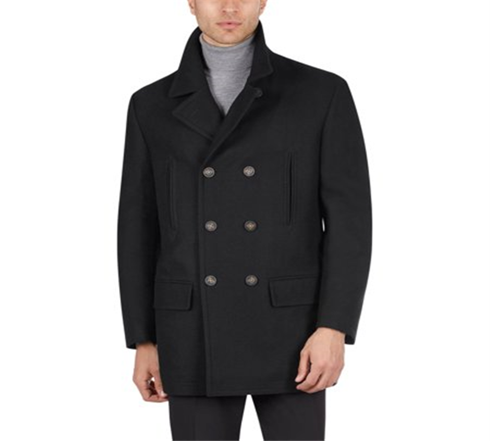 Ralph Lauren Masculino Luke Classic Fit Wool Blend Peacoat Preto Tamanho 40