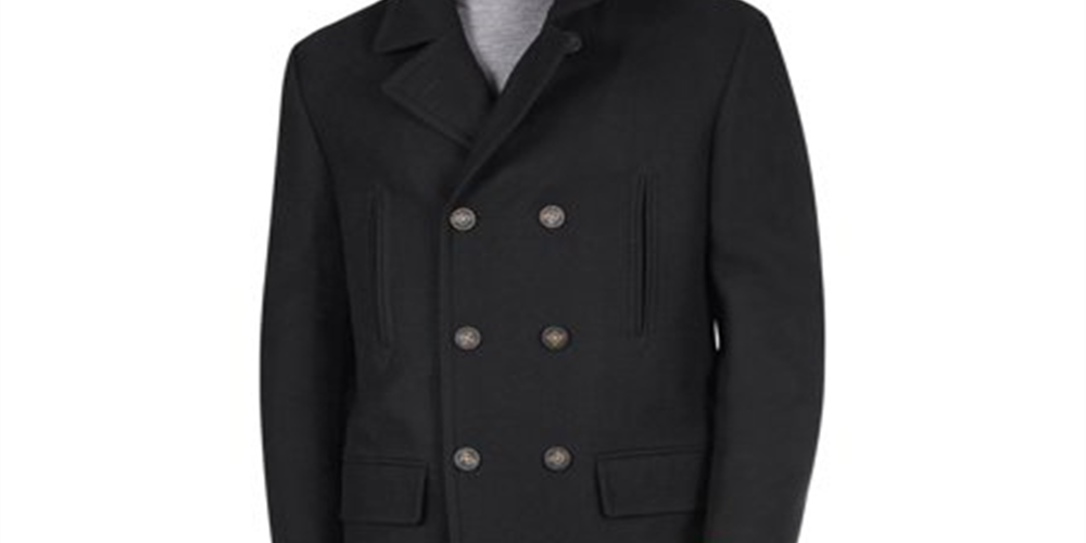Ralph Lauren Masculino Luke Classic Fit Wool Blend Peacoat Preto Tamanho 40