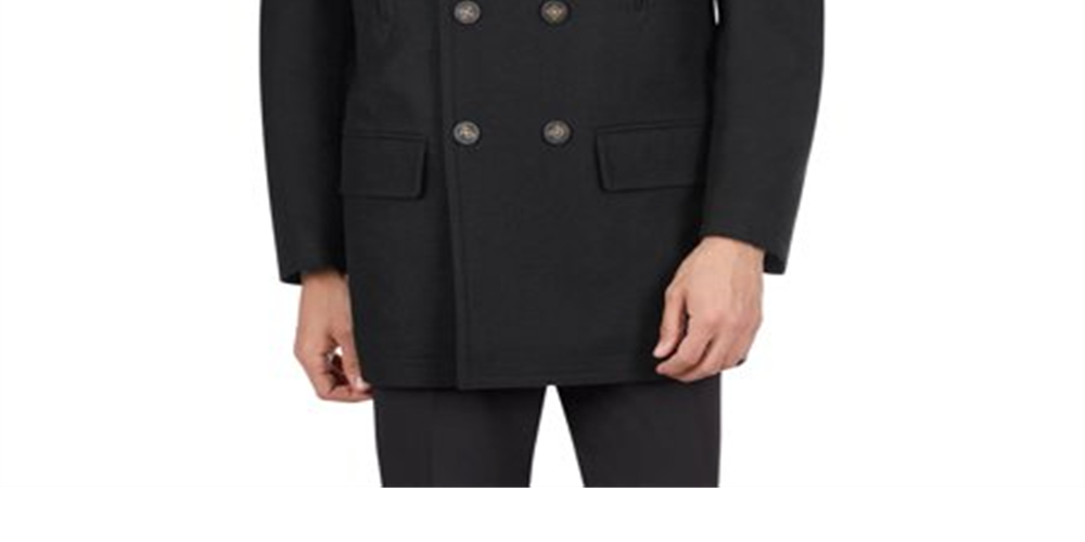 Ralph Lauren Masculino Luke Classic Fit Wool Blend Peacoat Preto Tamanho 40