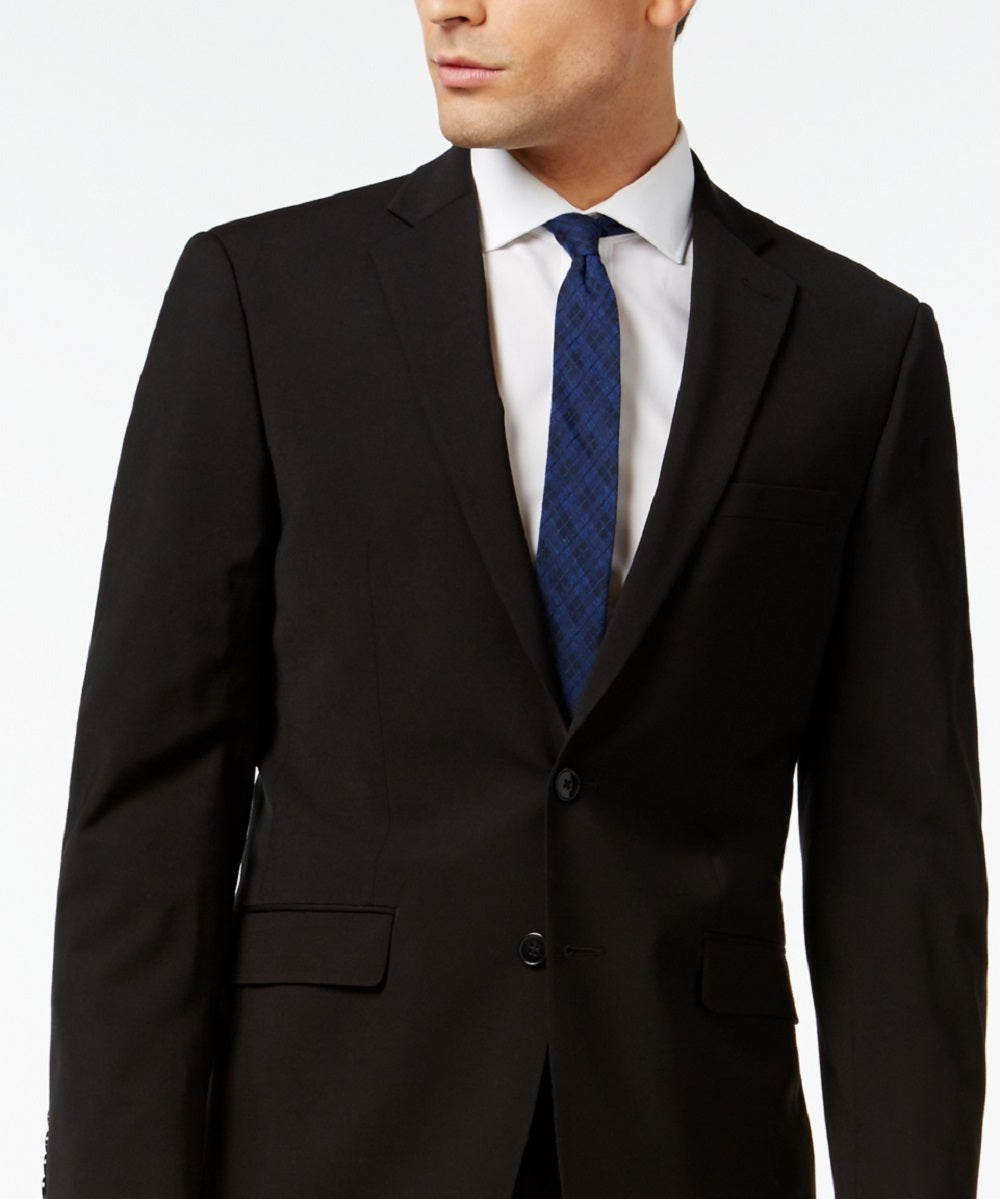 Calvin Klein Infinite Stretch Solid Slim Fit Terno Masculino Preto Tamanho 38