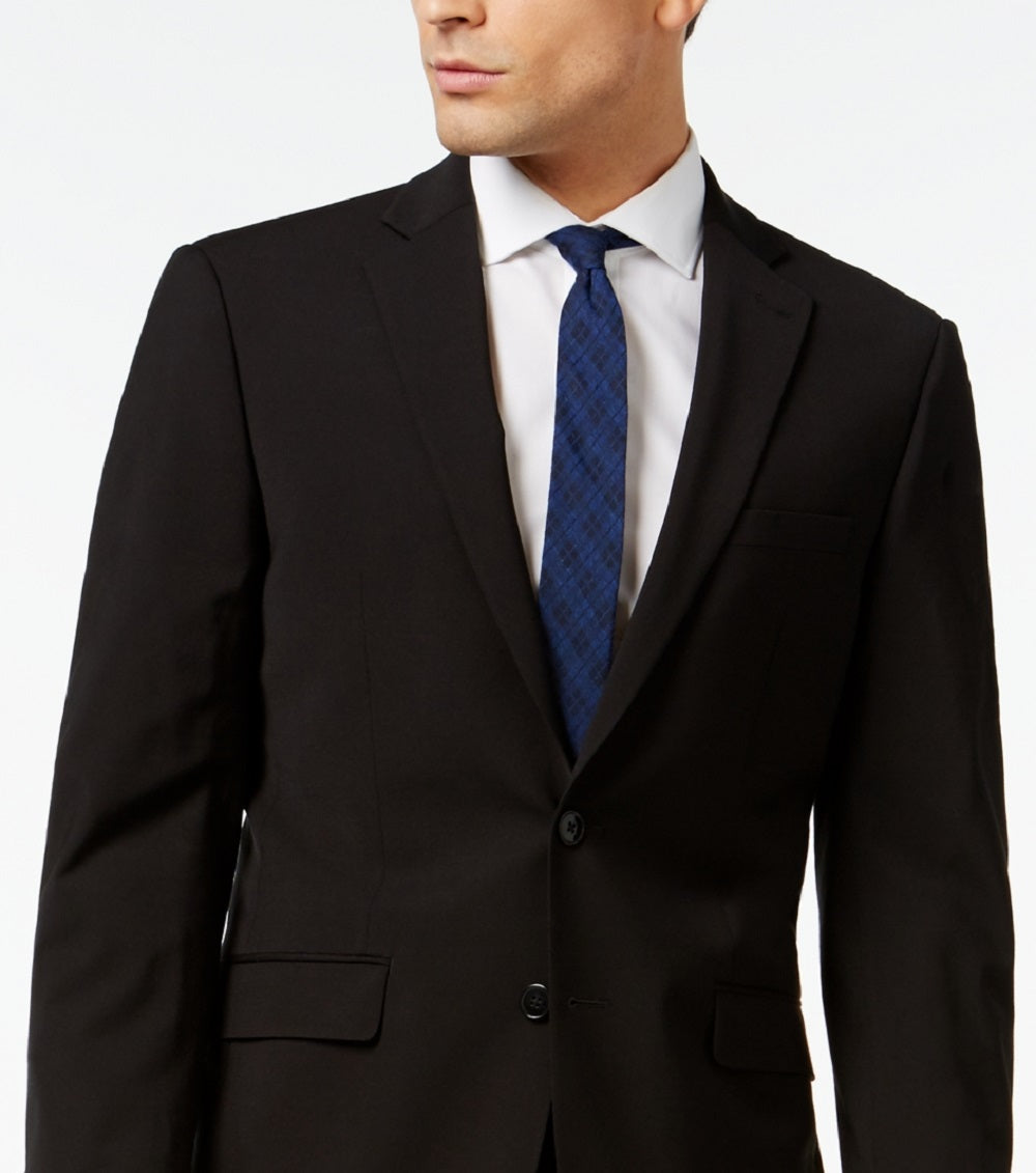 Calvin Klein Infinite Stretch Solid Slim Fit Terno Masculino Preto Tamanho 40