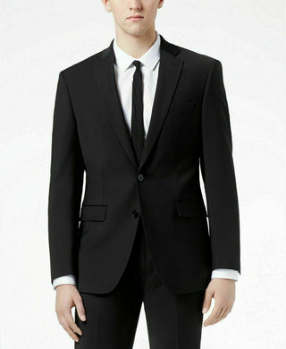 Calvin Klein Jaqueta Masculina Slim Fit Stretch Solid Preta Tamanho 44