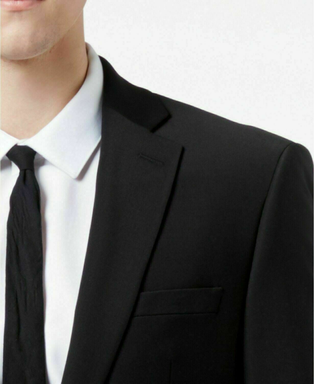 Calvin Klein Jaqueta Masculina Slim Fit Stretch Solid Preta Tamanho 44