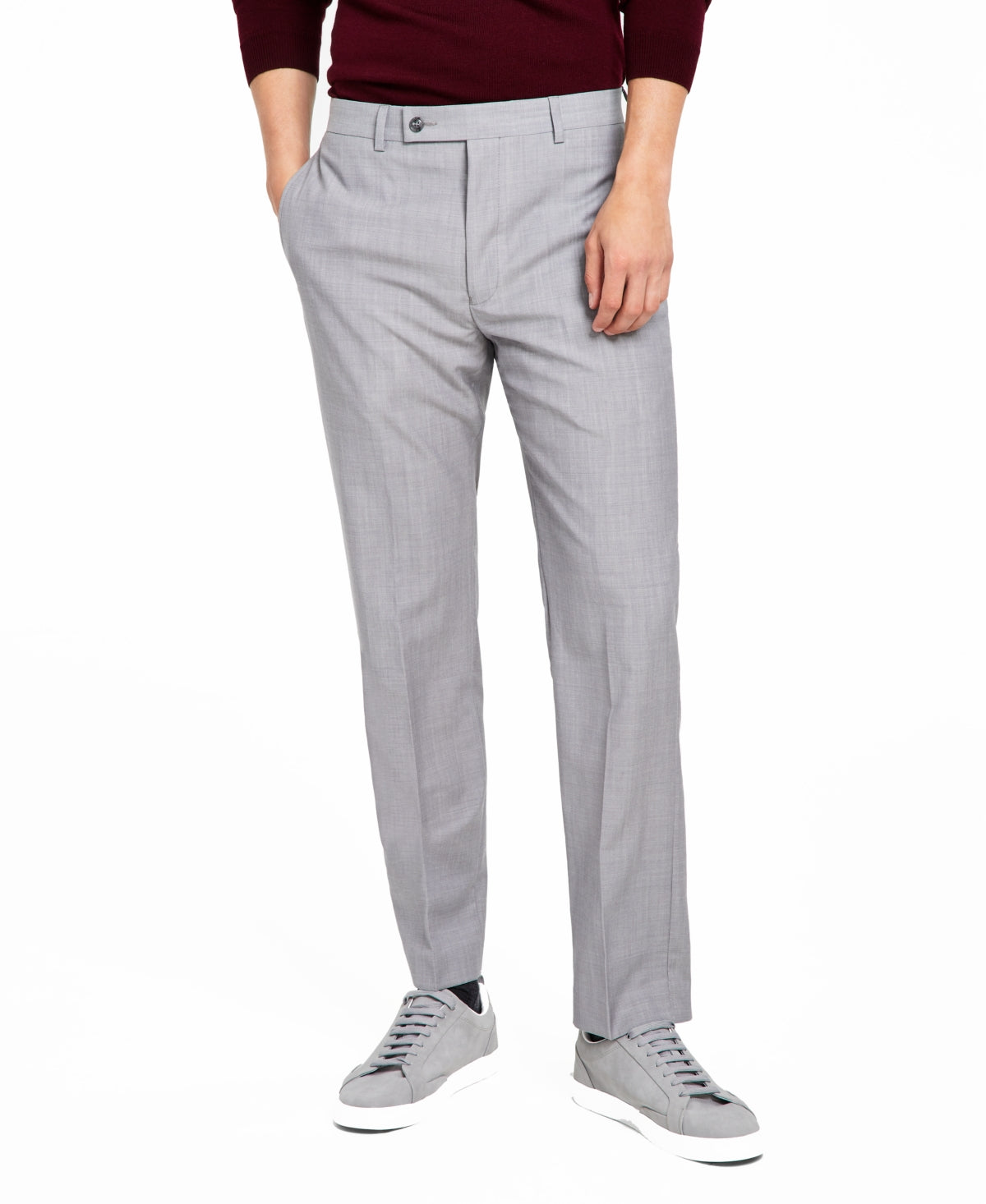 Calça Calvin Klein Masculina Infinite Stretch Solid Slim Fit Cinza Tamanho 34X32