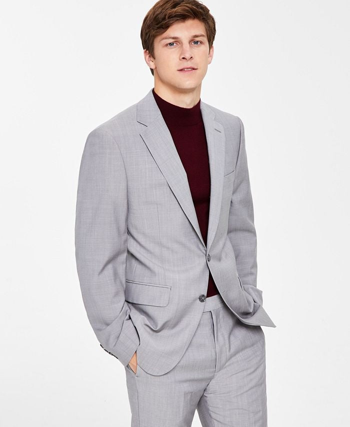 Calvin Klein Infinite Stretch Solid Slim Fit Terno Masculino Cinza Tamanho 38