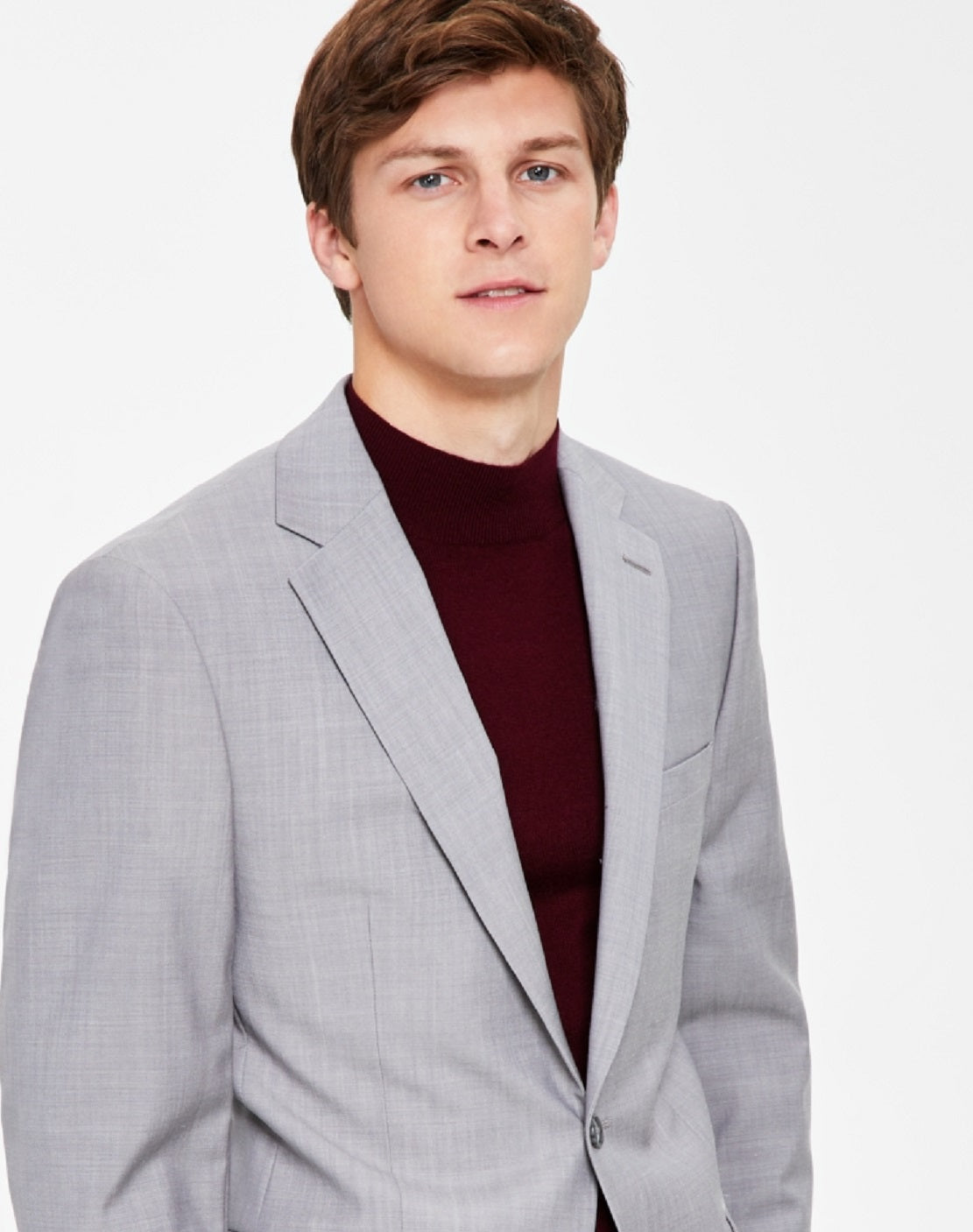 Calvin Klein Infinite Stretch Solid Slim Fit Terno Masculino Cinza Tamanho 44