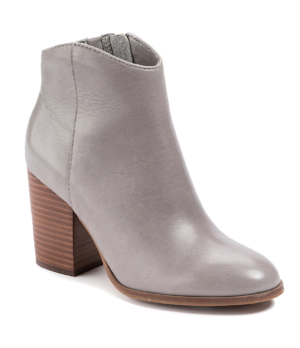 Botas femininas Lucca Lane Kana Leather bico redondo cano médio cinza tamanho 8