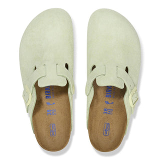 Birkenstock - Sandálias fechadas de couro e camurça Boston Soft Footbed para homens