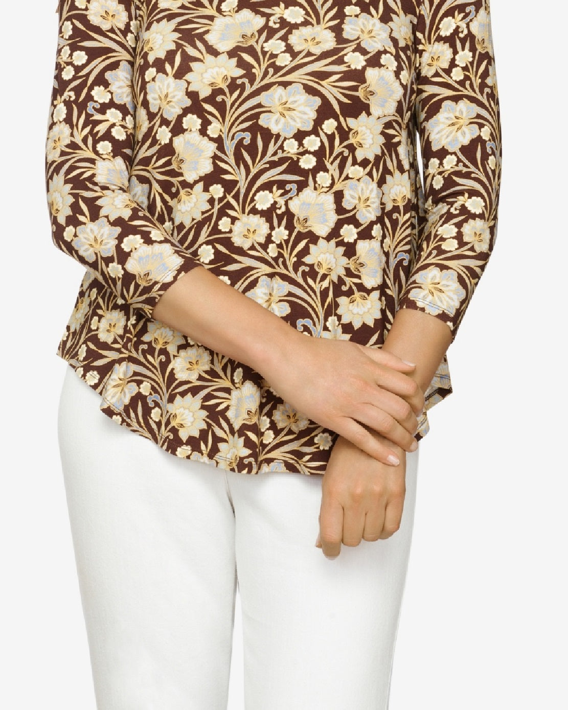 Blusa feminina Misses com estampa floral e decote cruzado, preta, tamanho grande