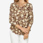 Blusa feminina Misses com estampa floral e decote cruzado, preta, tamanho grande
