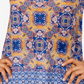Blusa feminina com sublimação e borda de azulejo Ruby Rd., amarela, tamanho pequeno