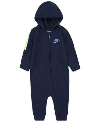 Macacão Nike Baby Boy Futura Taping Manga Longa com Capuz Azul Tamanho 3MOS