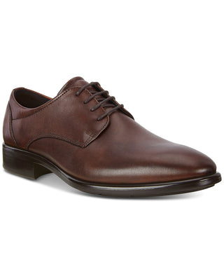 Tênis Derby Masculino Ecco City Tray com Biqueira Lisa Marrom Tamanho 11-11,5