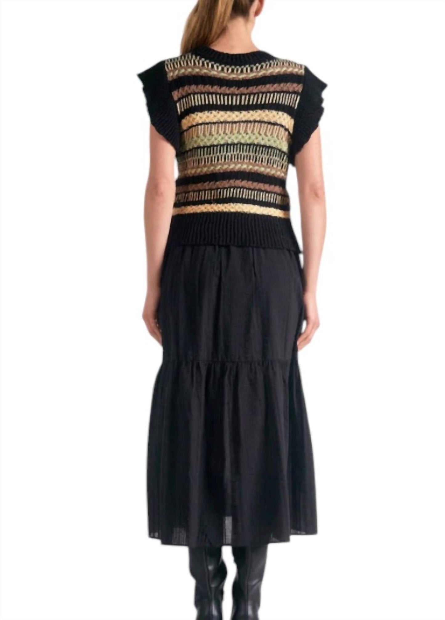 Elan - Crew Neck Woven Midi Dress