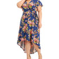 Vestido BCX Feminino Trendy Plus High Low Azul Tamanho 2X