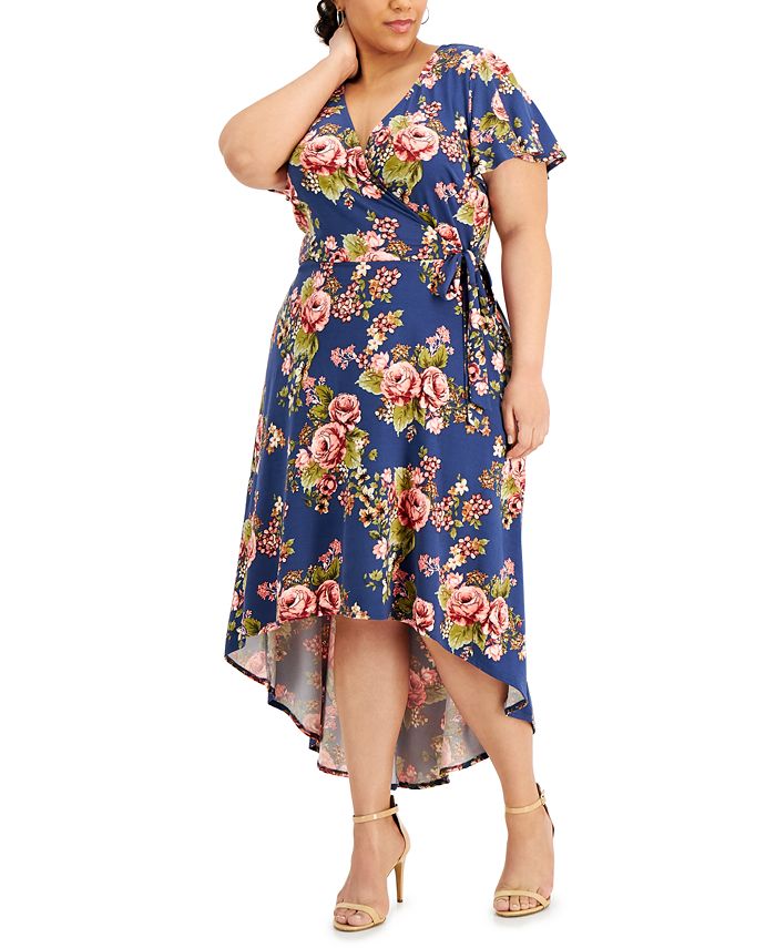 Vestido BCX Feminino Trendy Plus High Low Azul Tamanho 2X