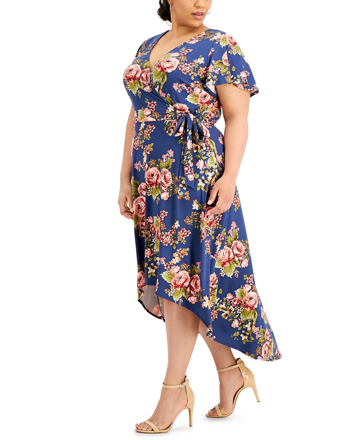 Vestido BCX Feminino Trendy Plus High Low Azul Tamanho 2X