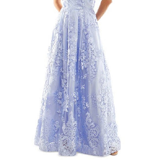 BCX Junior's Floral Embroidered Gown Purple Size 9
