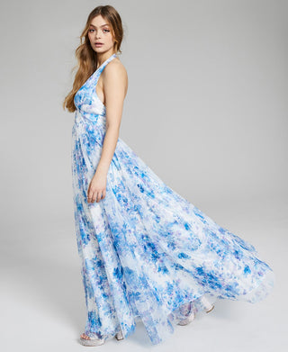 Vestido de malha estampado BCX Junior Azul Tamanho 9