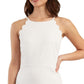 BCX Vestido curto feminino com decote em V, branco, tamanho P