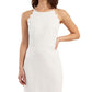 Vestido justo com decote profundo e recortes BCX Junior, branco, tamanho médio