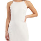 Vestido justo com decote profundo e recortes BCX Junior, branco, tamanho grande