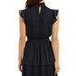 Vestido BCX Junior com bolinhas suíças franzidas, azul, tamanho grande