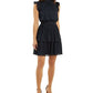Vestido BCX Junior com bolinhas suíças franzidas, azul, tamanho grande
