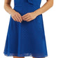 Vestido BCX Junior com babados e ombros descobertos, azul, tamanho extragrande