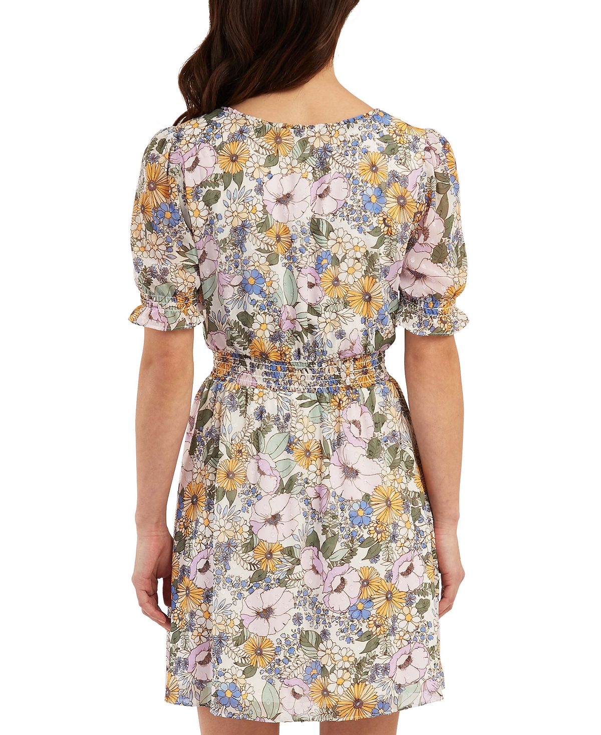 Vestido evasê com cintura franzida estampado BCX Junior, tamanho XX-G, verde