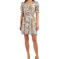 Vestido evasê com cintura franzida estampado BCX Junior, tamanho XX-G, verde