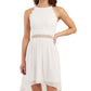 Vestido BCX Junior de renda, comprimento alto e baixo, tamanho 5, branco