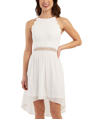 BCX Junior's Lace High Low Fit & Flare Dress White Size 5
