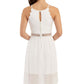 Vestido BCX Junior de renda, comprimento alto e baixo, tamanho 5, branco