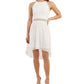 Vestido BCX Junior de renda, comprimento alto e baixo, tamanho 5, branco
