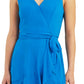 Vestido envelope falso com babados e bainha azul BCX Junior, tamanho extragrande
