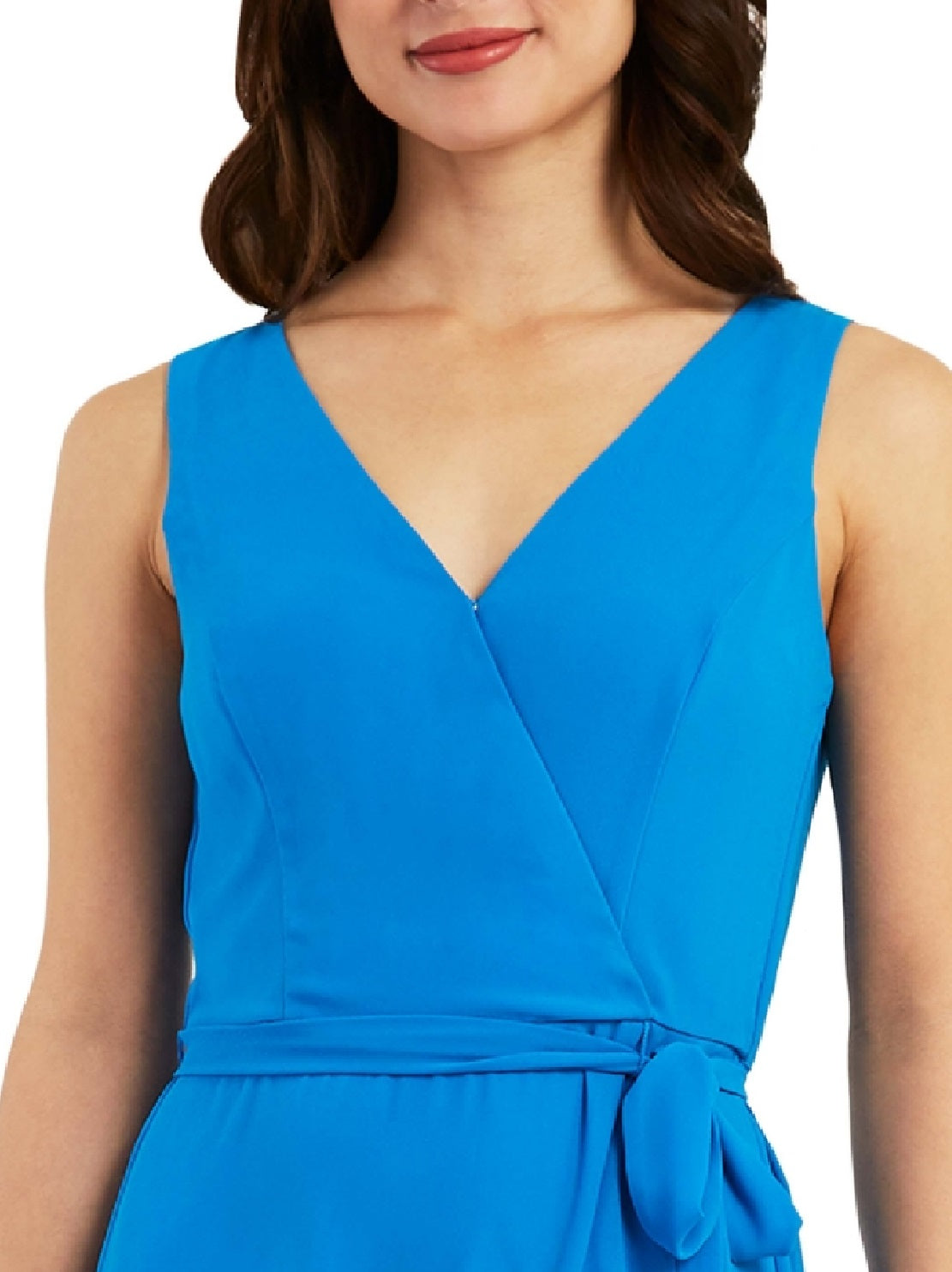 Vestido envelope falso com babados e bainha azul BCX Junior, tamanho extragrande