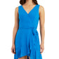 Vestido envelope falso com babados e bainha azul BCX Junior, tamanho extragrande