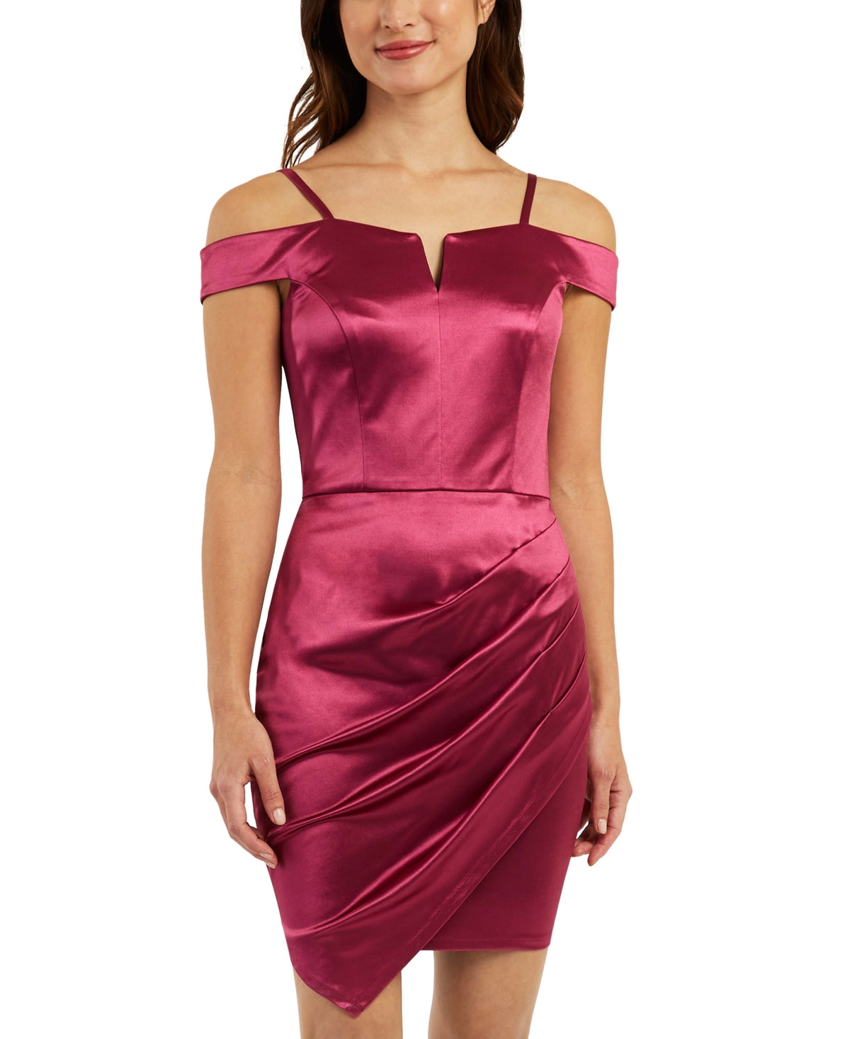 Vestido assimétrico ombro a ombro BCX Junior vermelho tamanho 9