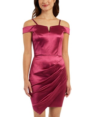 Vestido assimétrico ombro a ombro BCX Junior vermelho tamanho 9