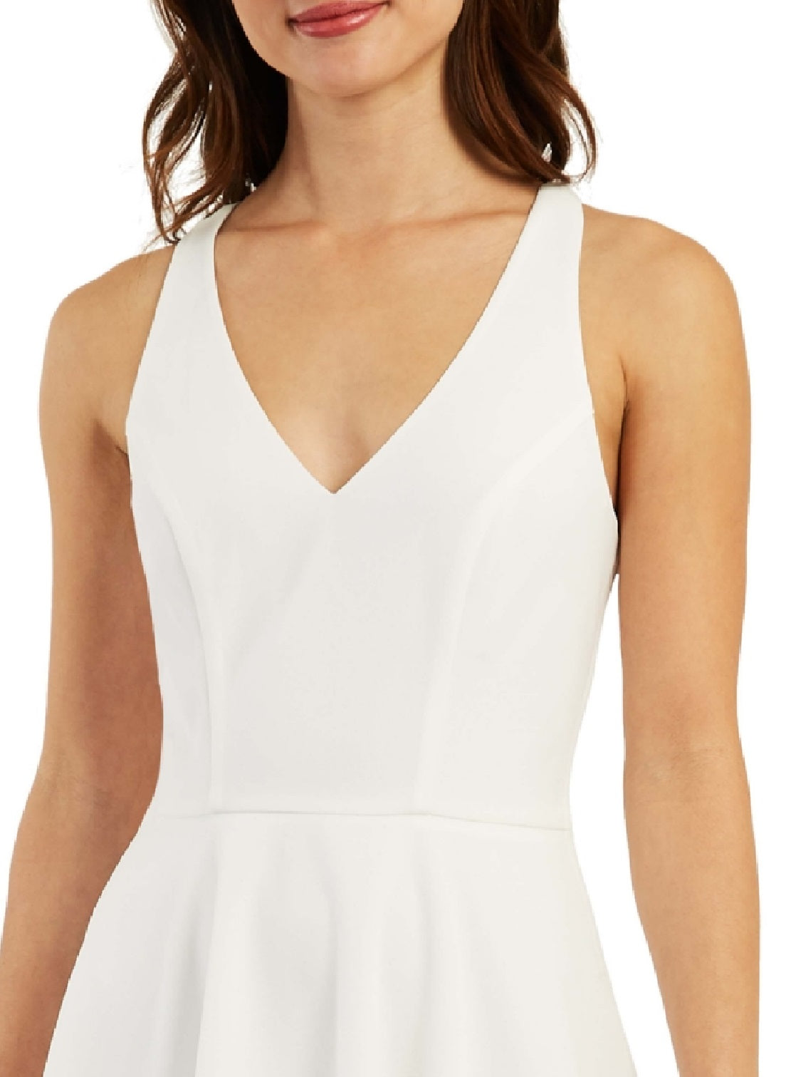 Vestido BCX Junior com acabamento em renda e ajuste evasê, branco, tamanho 13