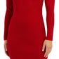 Vestido suéter de manga comprida com detalhe de botão BCX Junior, vermelho, tamanho XX-S