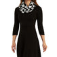 Vestido suéter estampado BCX Junior com ajuste evasê, preto, tamanho XS