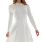 Vestido suéter de manga comprida com detalhe de botão BCX Junior, branco, tamanho X-S