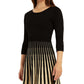 Vestido suéter BCX Junior com costas abertas e ajuste evasê, preto, dourado, tamanho extragrande