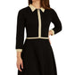 Vestido suéter com gola contrastante BCX Junior, preto, tamanho pequeno