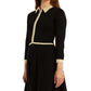 Vestido suéter com gola contrastante BCX Junior, preto, tamanho pequeno